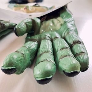 Zombie Gloves Witch/amphibian/Green giant/ XL Hands&mask & teeth Washable OS 4pc